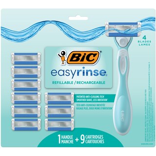 Foto 1 | Kit De Maquinillas De Afeitar Bic Easyrinse Para Mujer Con 1 Mango Y 9 Cartuchos - Venta Internacional.