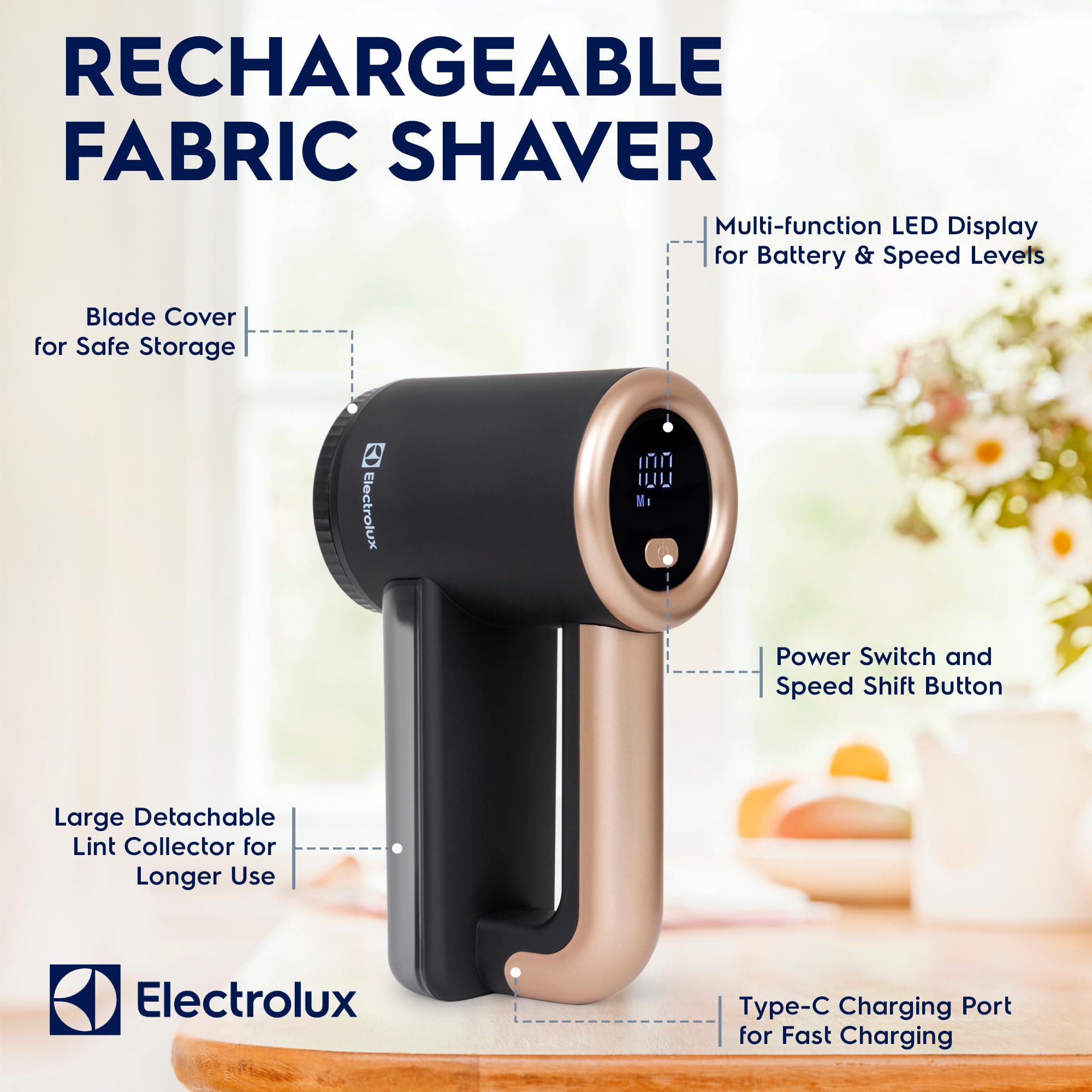 Foto 2 | Maquinilla De Afeitar Y Quitapelusas Electrolux Recargable Negra - Venta Internacional.