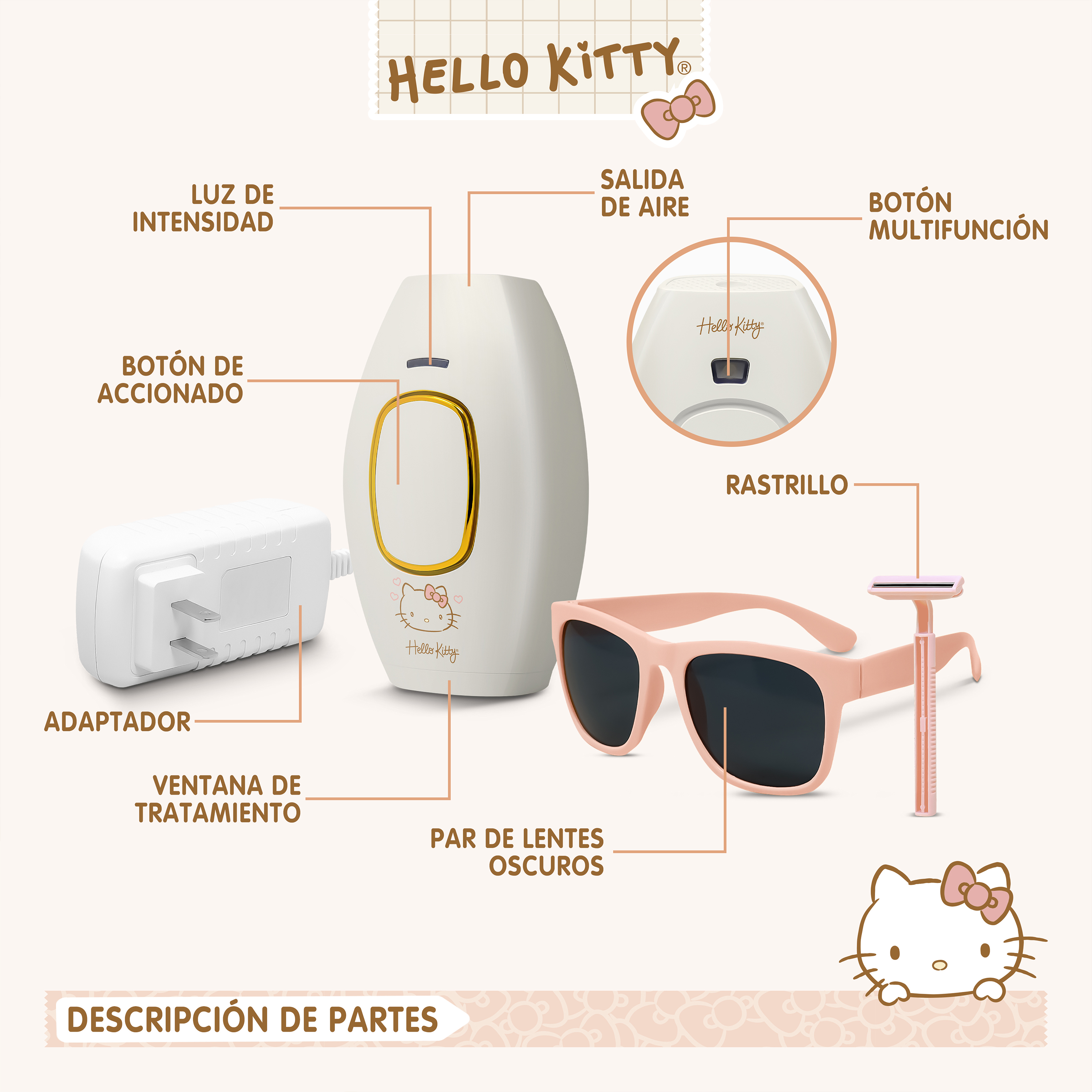 Foto 6 pulgar | Depiladora Corporal Sanrio Hello Kitty