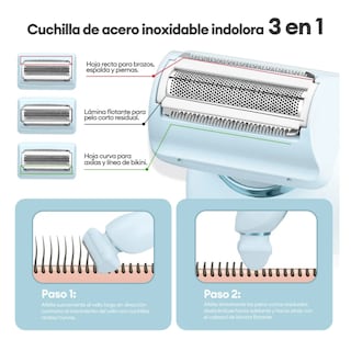Foto 3 | Depiladora Eléctrica Afeitadora Rasuradora Mujer Portátil Belug, Blanco Lineas Azul