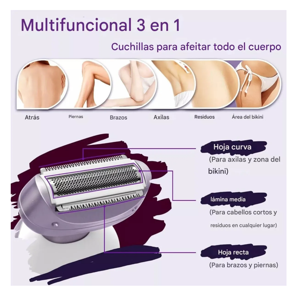 Foto 4 pulgar | Maquina Depiladora Intima Rasuradora Eléctrica Lab.g  Morado