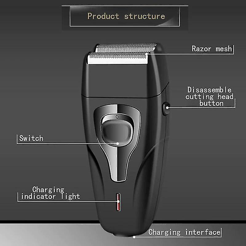 Foto 4 pulgar | Maquinilla De Afeitar Eléctrica Huoguo Recargable Para Hombres Con 2 Cuchillas - Venta Internacional.
