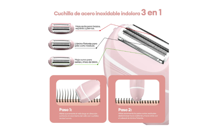Foto 4 | Depiladora Eléctrica Portátil Con Luz  Verde Claro