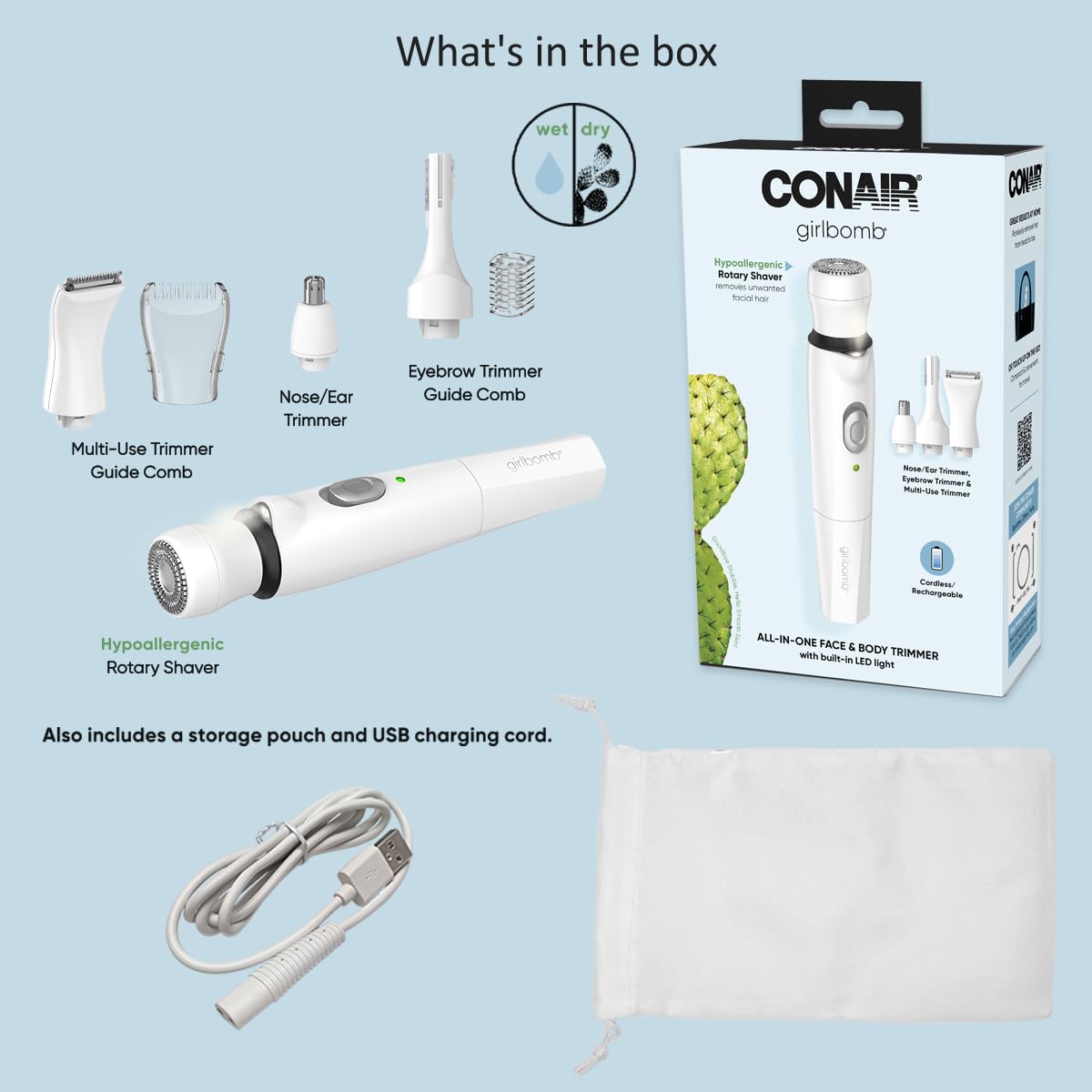 Foto 3 pulgar | Set de Recortadora Y Afeitadora Conair Girlbomb Todo En Uno Para Mujer - Venta Internacional