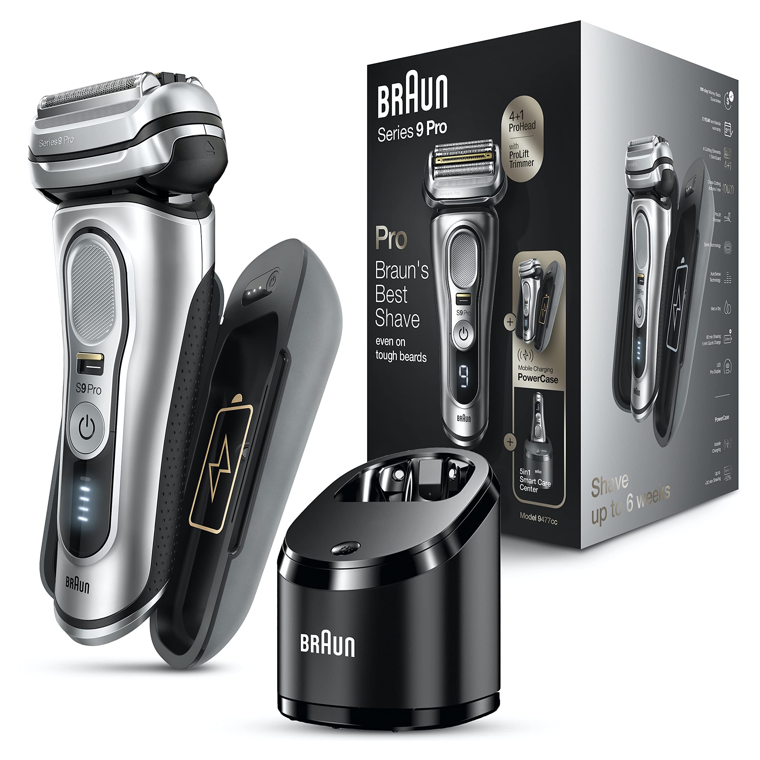 Foto 2 pulgar | Maquinilla De Afeitar Eléctrica Braun Series 9 Pro 9477cc Para Hombre Plateada - Venta Internacional.