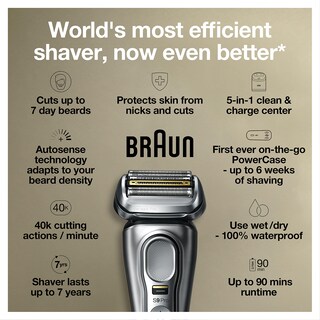 Foto 3 | Maquinilla De Afeitar Eléctrica Braun Series 9 Pro 9477cc Para Hombre Plateada - Venta Internacional.
