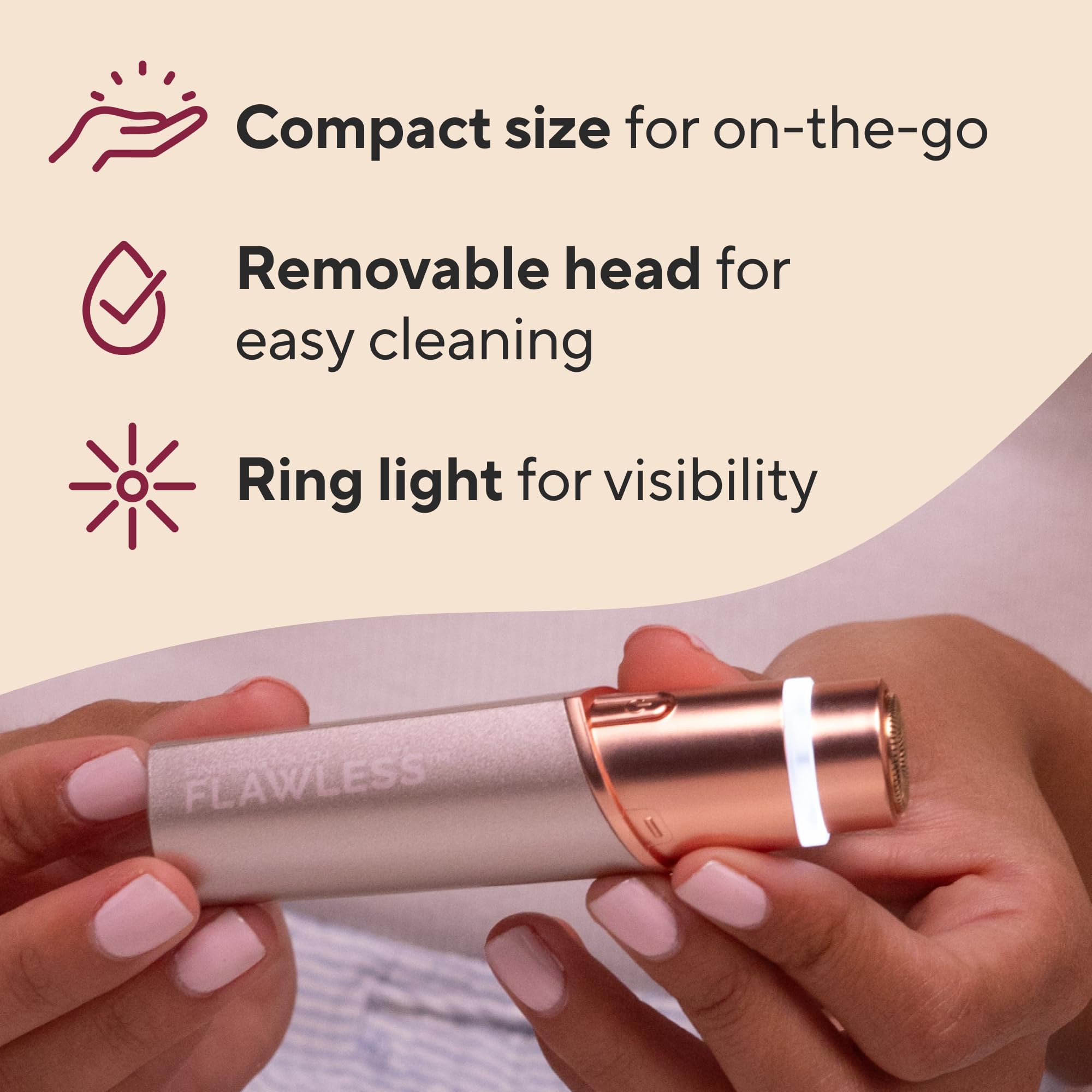 Foto 8 pulgar | Depilador Facial Finishing Touch Flawless Rose Gold - Venta Internacional