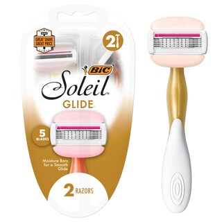 Foto 1 | Maquinillas De Afeitar Desechables Bic Soleil Glide Para Mujer, 5 Cuchillas, 2 Piezas - Venta Internacional.