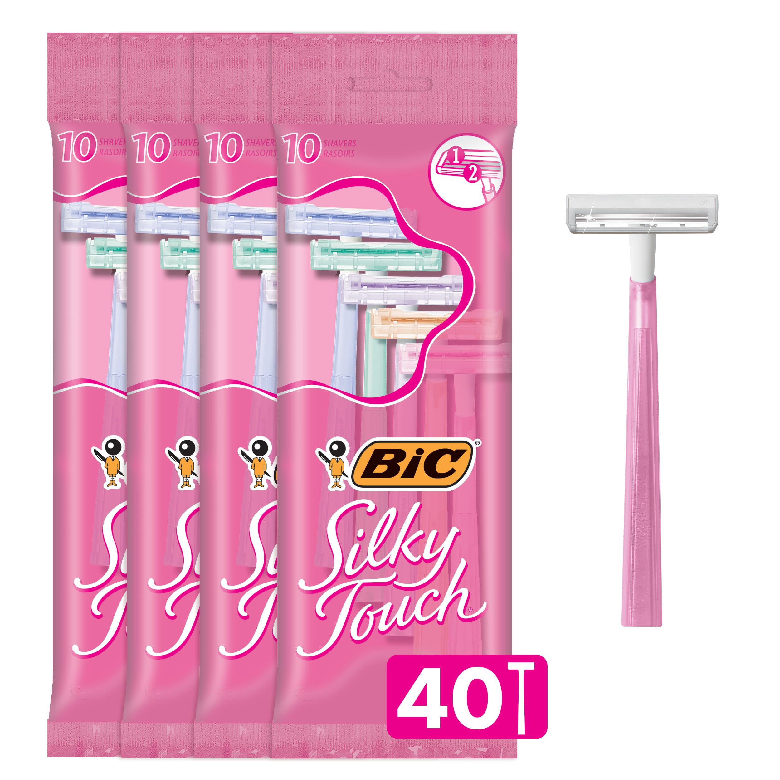 Maquinillas De Afeitar Desechables Bic Silky Touch 40 Para Mujer - Venta Internacional.