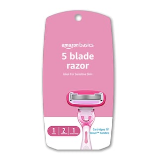 Foto 1 | Razor Amazon Basics De 5 Cuchillas Aptas Para Mujer, 1 Mango Y 2 Cartuchos - Venta Internacional.
