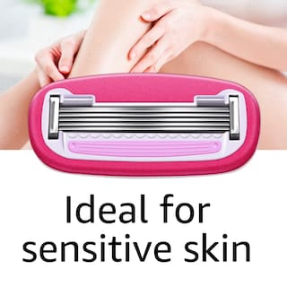 Foto 3 | Razor Amazon Basics De 5 Cuchillas Aptas Para Mujer, 1 Mango Y 2 Cartuchos - Venta Internacional.