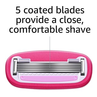 Foto 4 | Razor Amazon Basics De 5 Cuchillas Aptas Para Mujer, 1 Mango Y 2 Cartuchos - Venta Internacional.