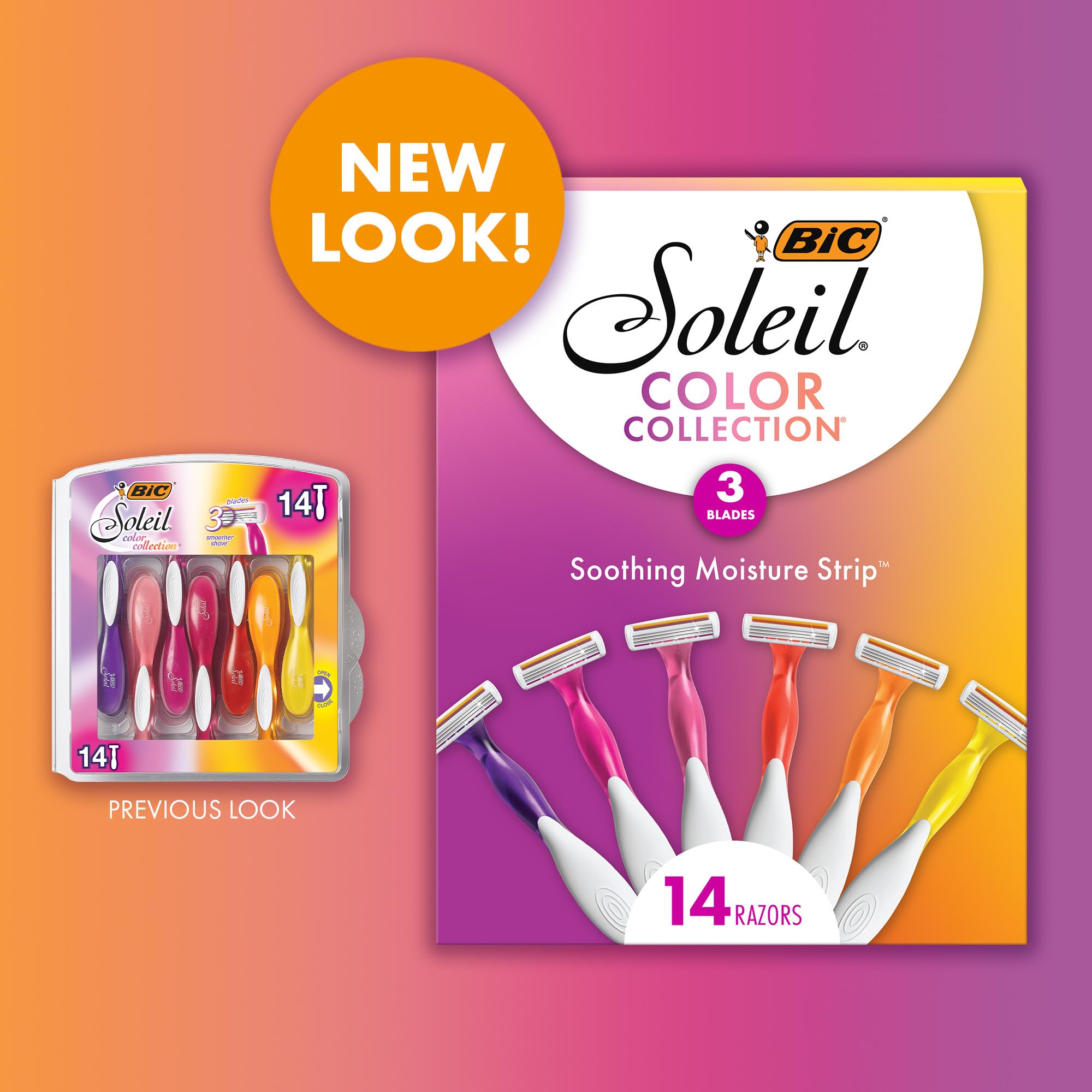 Foto 4 pulgar | Maquinillas De Afeitar Desechables Bic Soleil Smooth Colors Para Mujer, 14 Unidades - Venta Internacional.