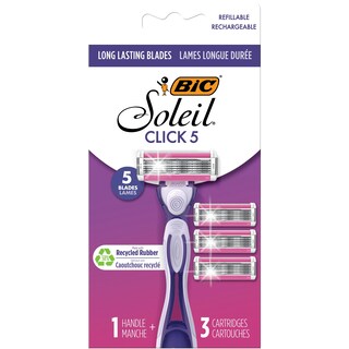 Foto 1 | Maquinillas De Afeitar Desechables Bic Click 5 Soleil Para Mujer Con 1 Mango Y 3 Cartuchos - Venta Internacional.