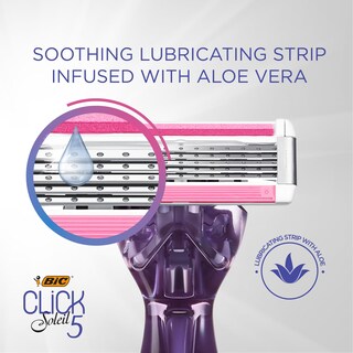 Foto 3 | Maquinillas De Afeitar Desechables Bic Click 5 Soleil Para Mujer Con 1 Mango Y 3 Cartuchos - Venta Internacional.