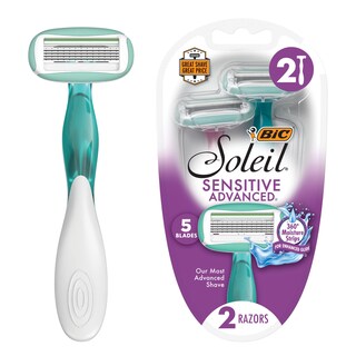 Foto 1 | Maquinillas De Afeitar Desechables Bic Soleil Sensitive Advanced Para Mujer, 2 Unidades - Venta Internacional.