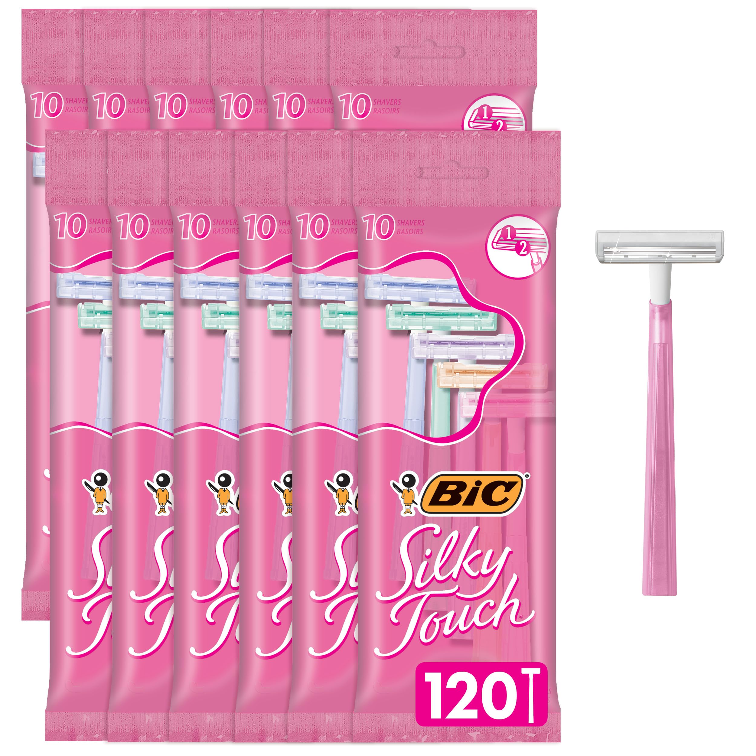 Foto 2 pulgar | Maquinillas De Afeitar Desechables Bic Silky Touch Para Mujer, 2 Cuchillas, 120 - Venta Internacional.