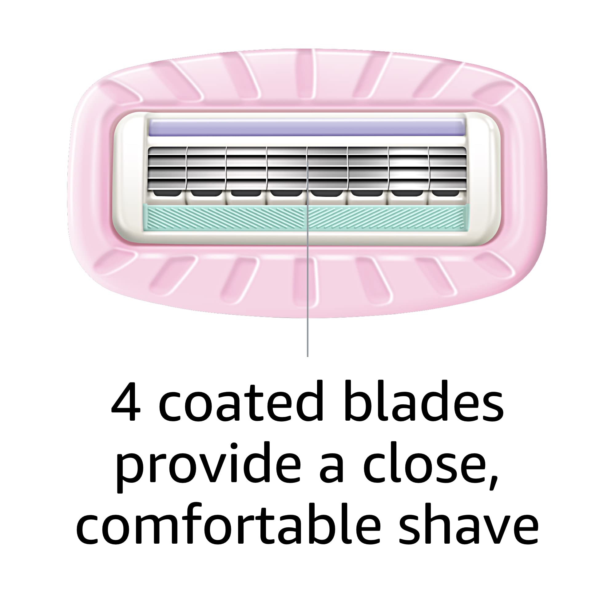 Foto 5 pulgar | Razor Amazon Basics De 4 Cuchillas Para Mujer Con 1 Mango Y 2 Cartuchos - Venta Internacional.