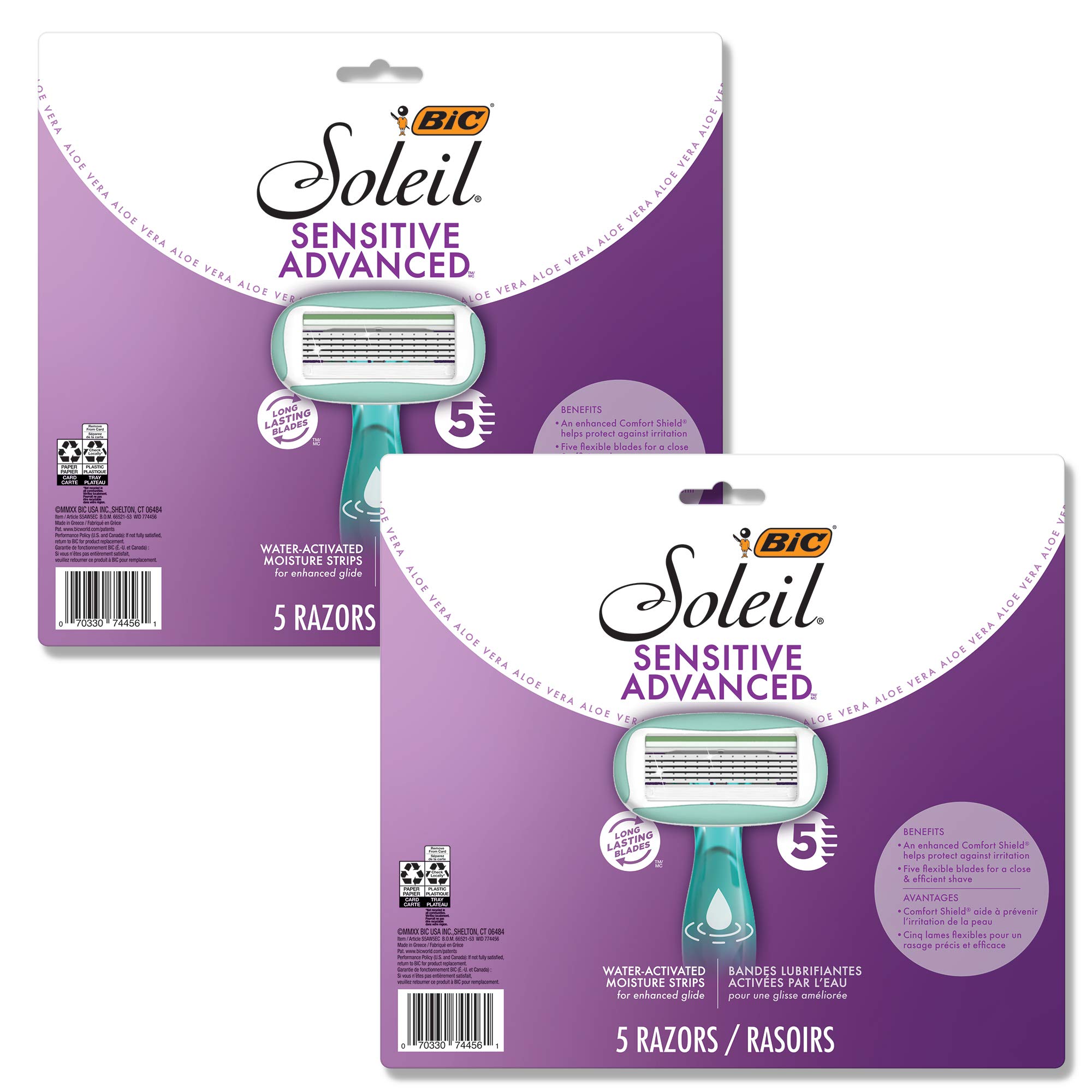 Foto 2 pulgar | Maquinillas De Afeitar Desechables Bic Soleil Sensitive Advanced, 10 Unidades - Venta Internacional.
