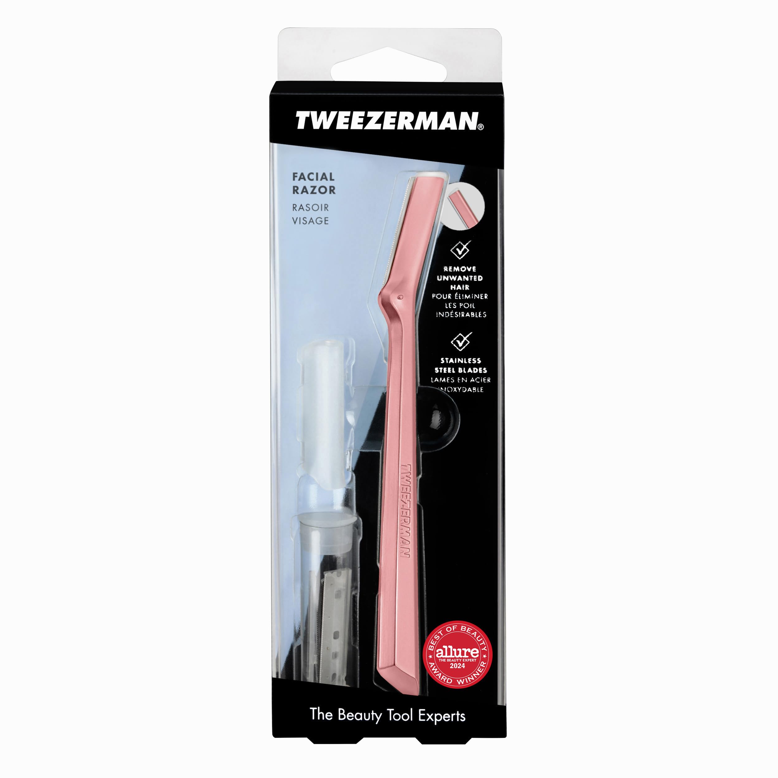 Foto 6 pulgar | Maquinilla De Afeitar Facial Exclusiva De Tweezerman  Rosa De Té  Reutilizable - Venta Internacional.