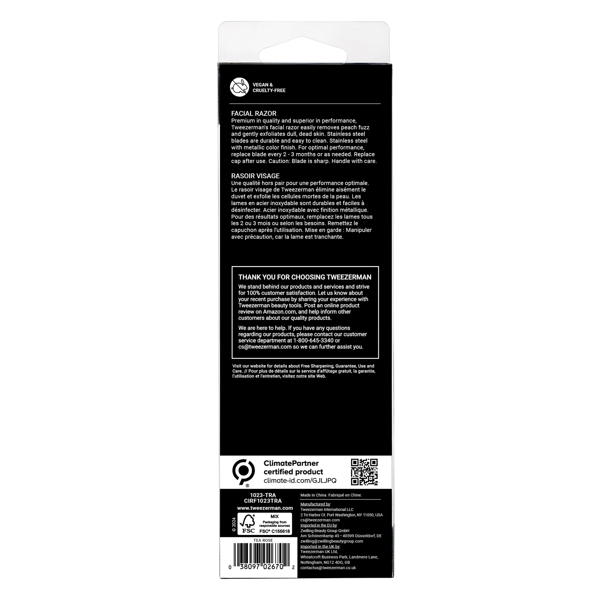 Foto 6 | Maquinilla De Afeitar Facial Exclusiva De Tweezerman  Rosa De Té  Reutilizable - Venta Internacional.