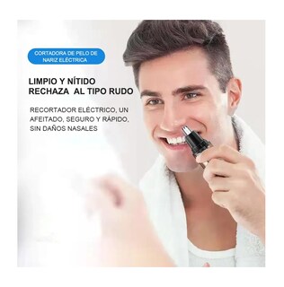 Foto 4 | Recortador Eléctrico Y Recargable De Vello De Nariz Y Orejas Dorado Negro