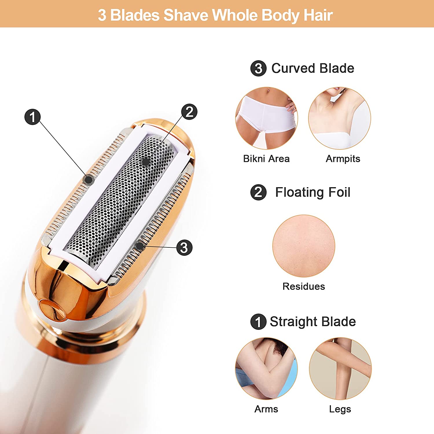Foto 4 pulgar | Depiladora De Bikini Para Mujer Electric Shaver Genérica 4 En 1 - Venta Internacional.