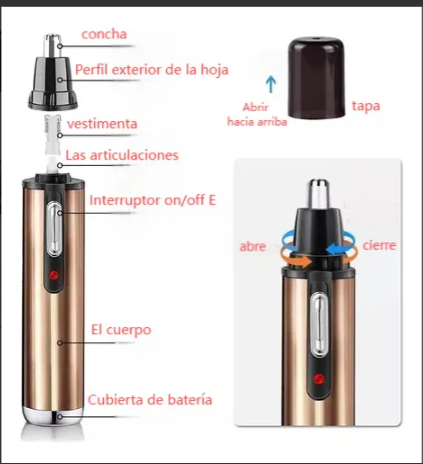 Foto 4 pulgar | Recortador Eléctrico Y Recargable De Vello De Nariz Y Orejas