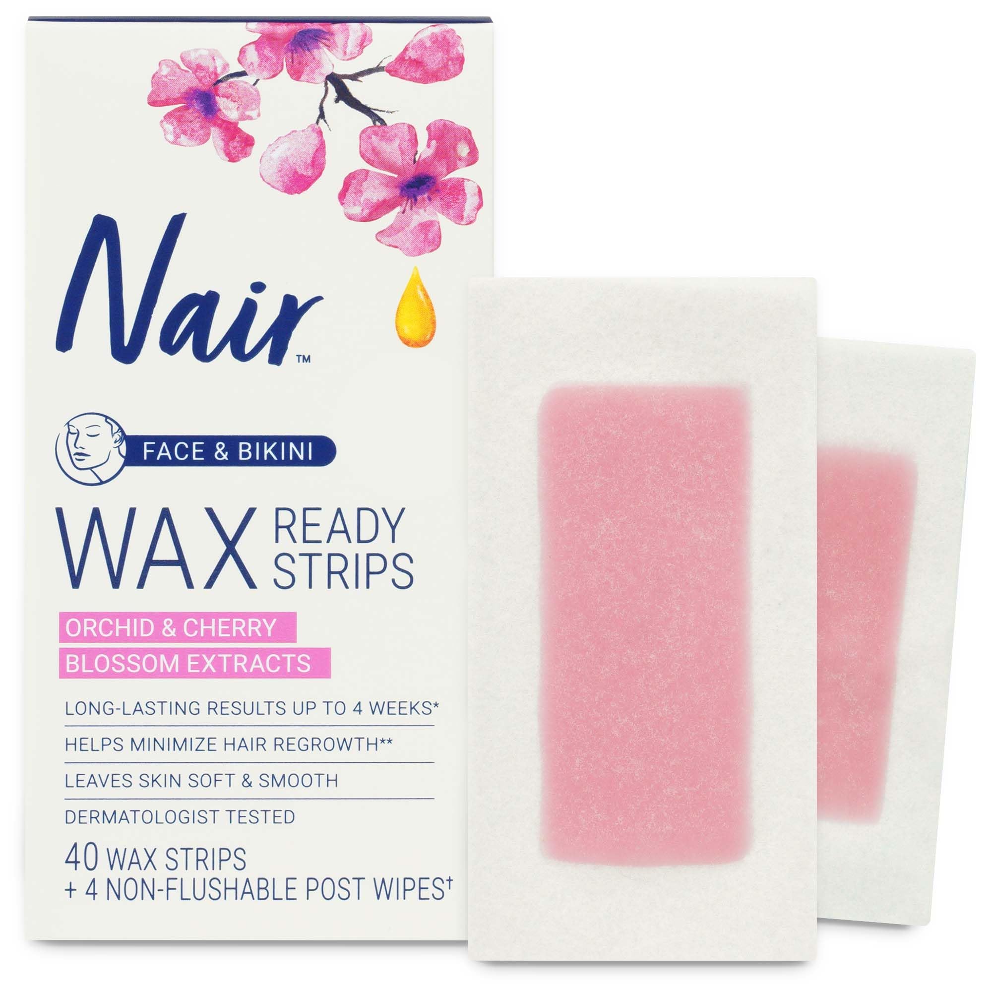 Foto 2 pulgar | Tiras de Cera Depilatoria Nair Ready Strips Face Bikini X40 - Venta Internacional
