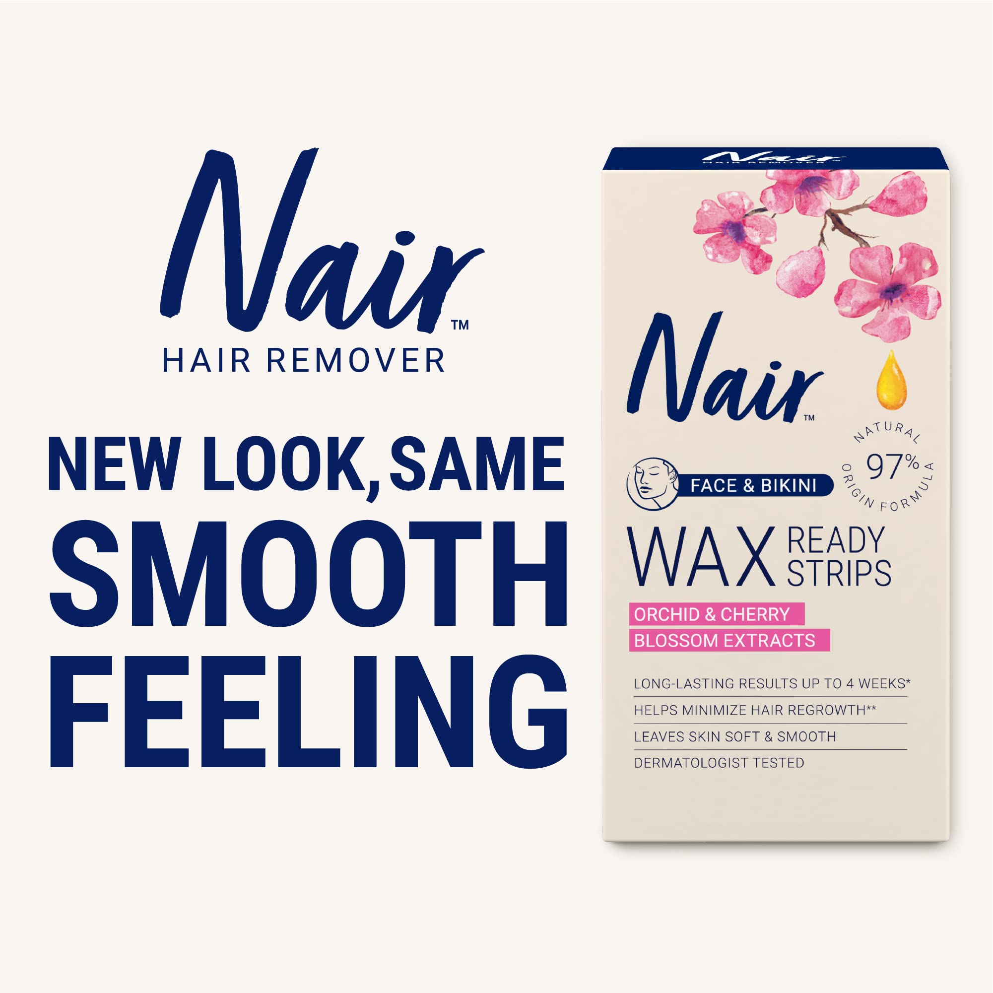Foto 2 | Tiras de Cera Depilatoria Nair Ready Strips Face Bikini X40 - Venta Internacional