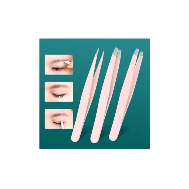Foto 3 pulgar | Set De Pinzas Faciales Para Cejas, Color Rosa, Para Depilación Encarnada - Venta Internacional.