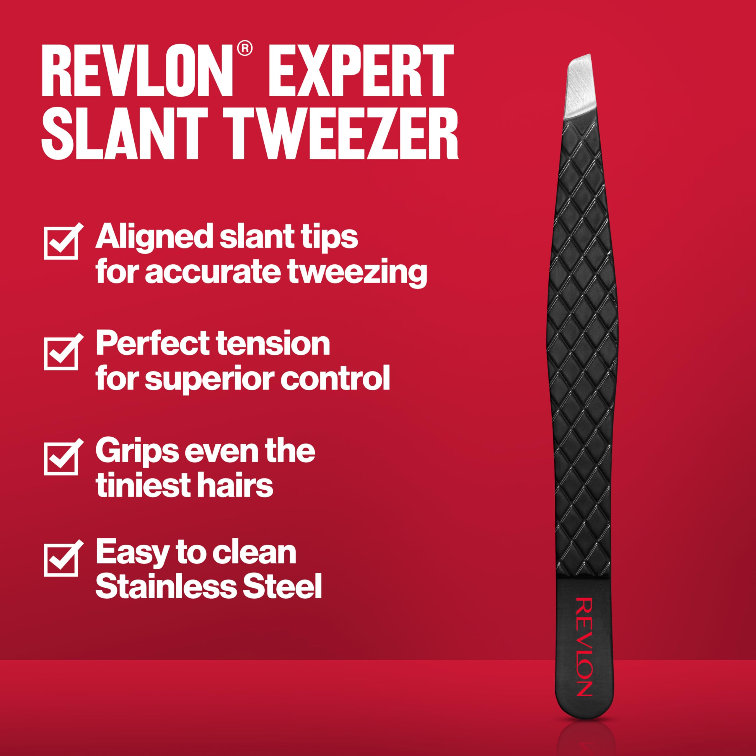 Foto 3 pulgar | Pinzas Revlon Expert Para Depilación De Cejas, Acero Inoxidable - Venta Internacional.