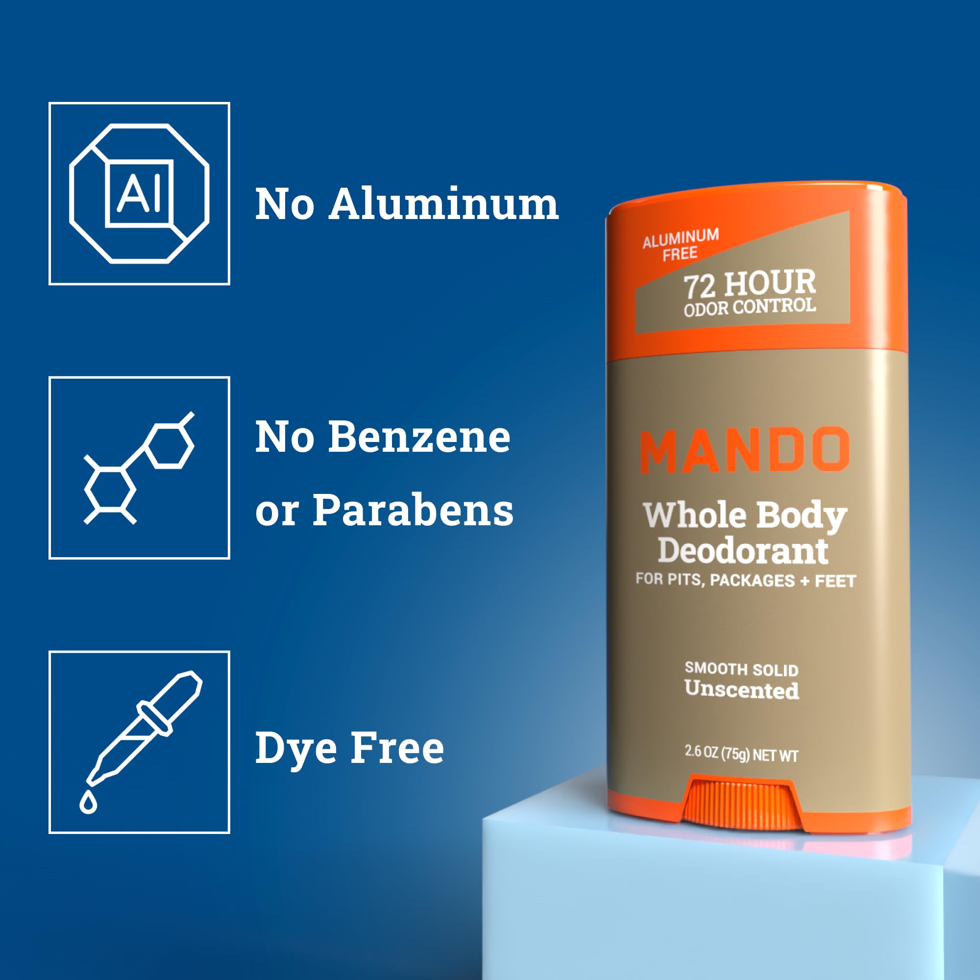 Foto 3 | Desodorante Mando Whole Body Para Hombre, 72 Horas, Antiolor, 150 Ml, 2 Unidades - Venta Internacional.