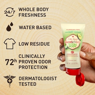 Foto 3 | Crema Desodorante Old Spice Para Todo El Cuerpo Para Hombre, 90 Ml, Pepino - Venta Internacional.
