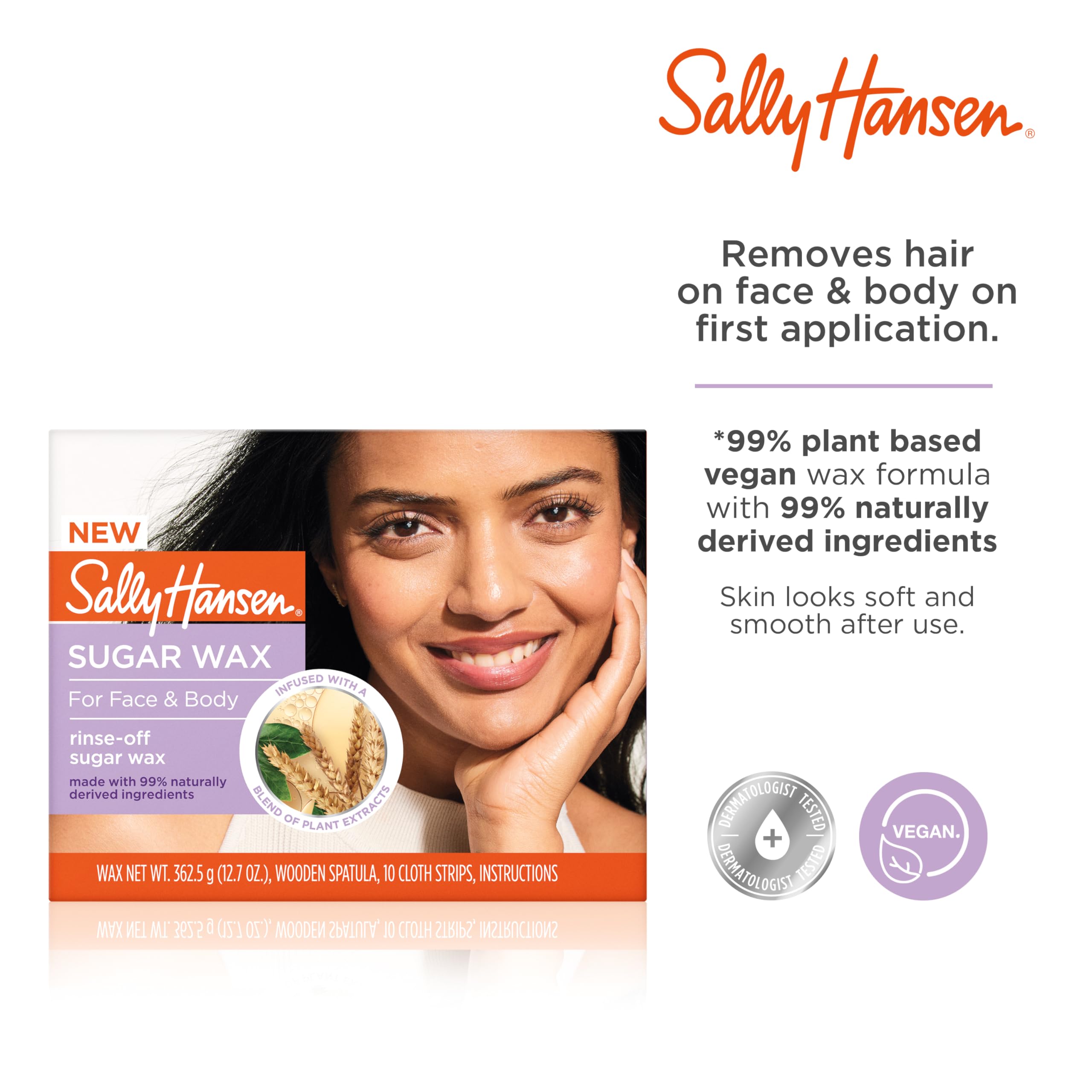 Foto 7 | Kit De Depilación Sally Hansen Rise-off Sugar Wax Para Rostro Y Cuerpo - Venta Internacional.