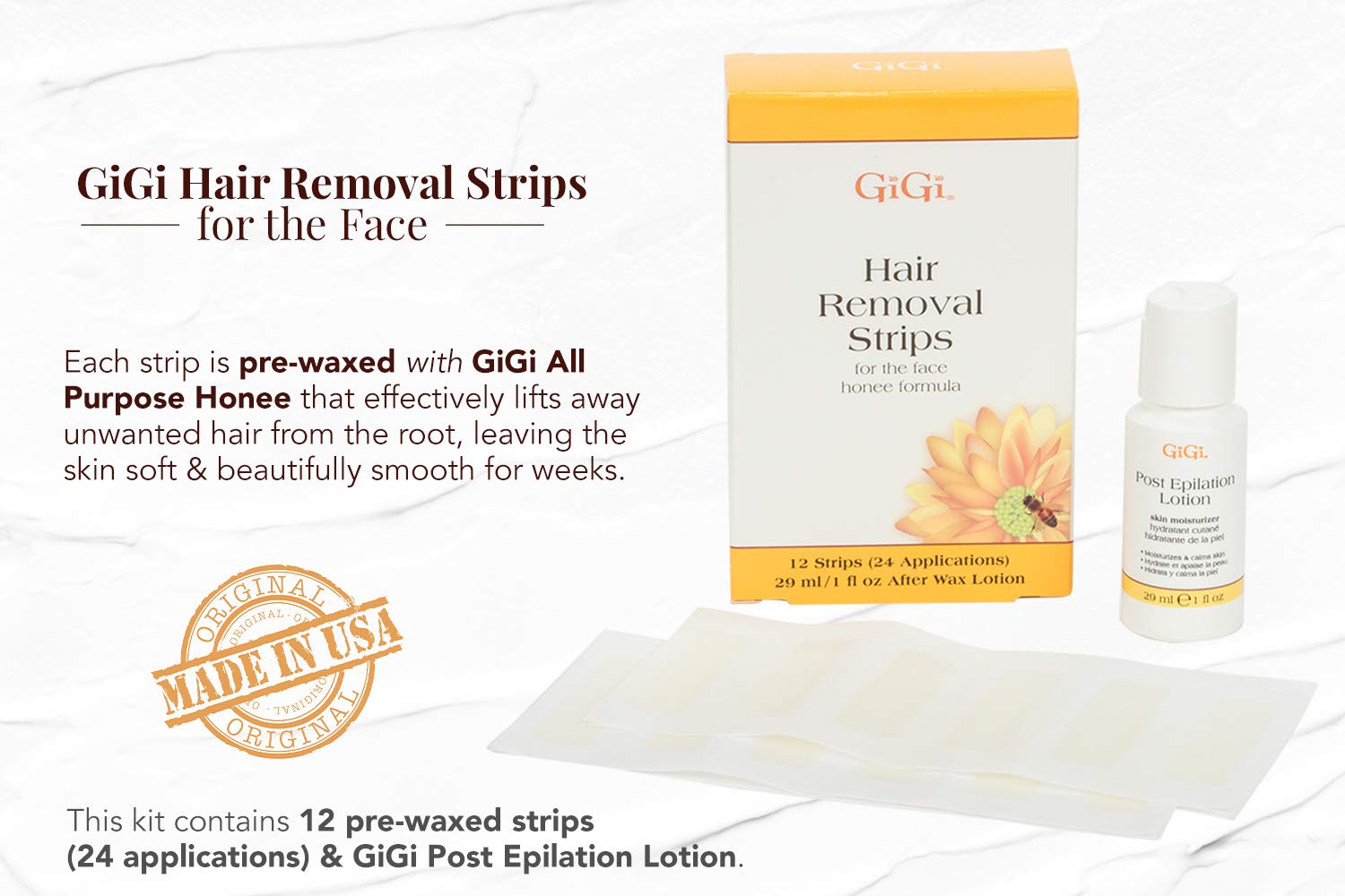 Foto 6 pulgar | Tiras Depilatorias Gigi Para Rostro Con Miel Multiusos X12 - Venta Internacional.