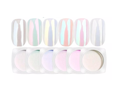 Foto 4 | Polvo Para Uñas Efecto Aurora Decoración + Aplicador 6 Piezas Varios Efectos