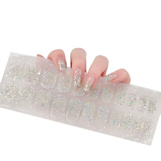 Foto 2 | Uñas Semicuradas Zoft Ztore UV Plateadas Glitter