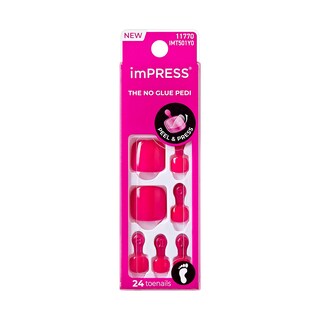 Foto 1 | Presiona Las Uñas De Los Pies Kiss Impress No Glue Mani Hot Pink X30 - Venta Internacional.