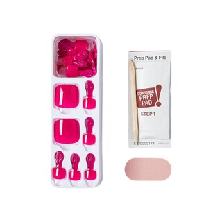 Foto 5 | Presiona Las Uñas De Los Pies Kiss Impress No Glue Mani Hot Pink X30 - Venta Internacional.