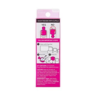 Foto 6 | Presiona Las Uñas De Los Pies Kiss Impress No Glue Mani Hot Pink X30 - Venta Internacional.