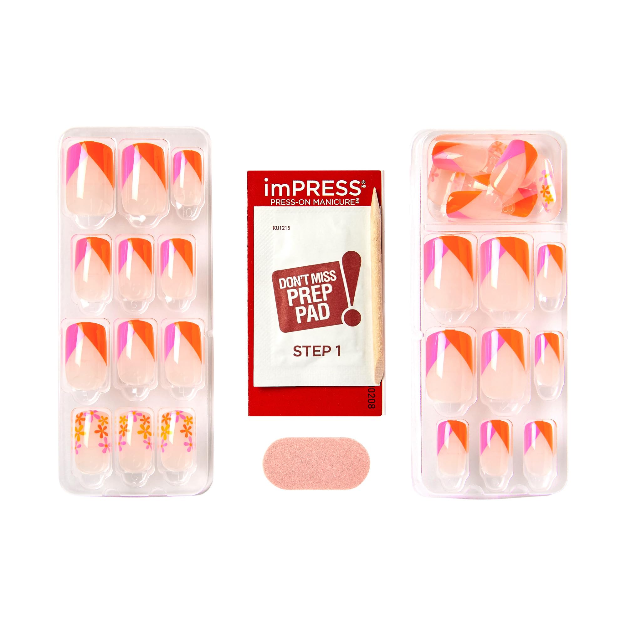 Foto 3 pulgar | Press-on Nails Kiss Impress No Glue Mani Medium Coffin Red - Venta Internacional.