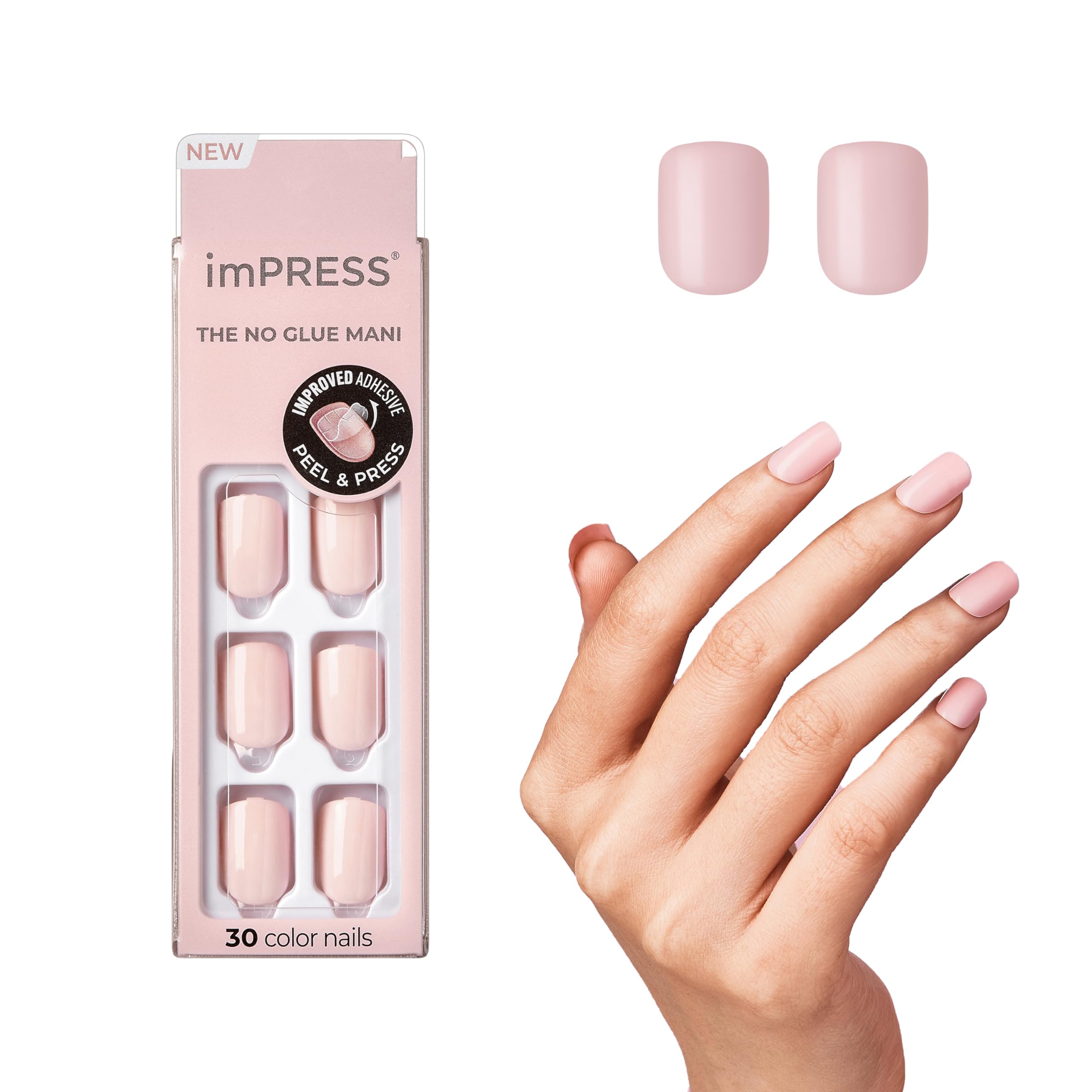 Foto 2 pulgar | Press On Nails Impress Pick Me Pink Short Squoval 30 Uñas - Venta Internacional.