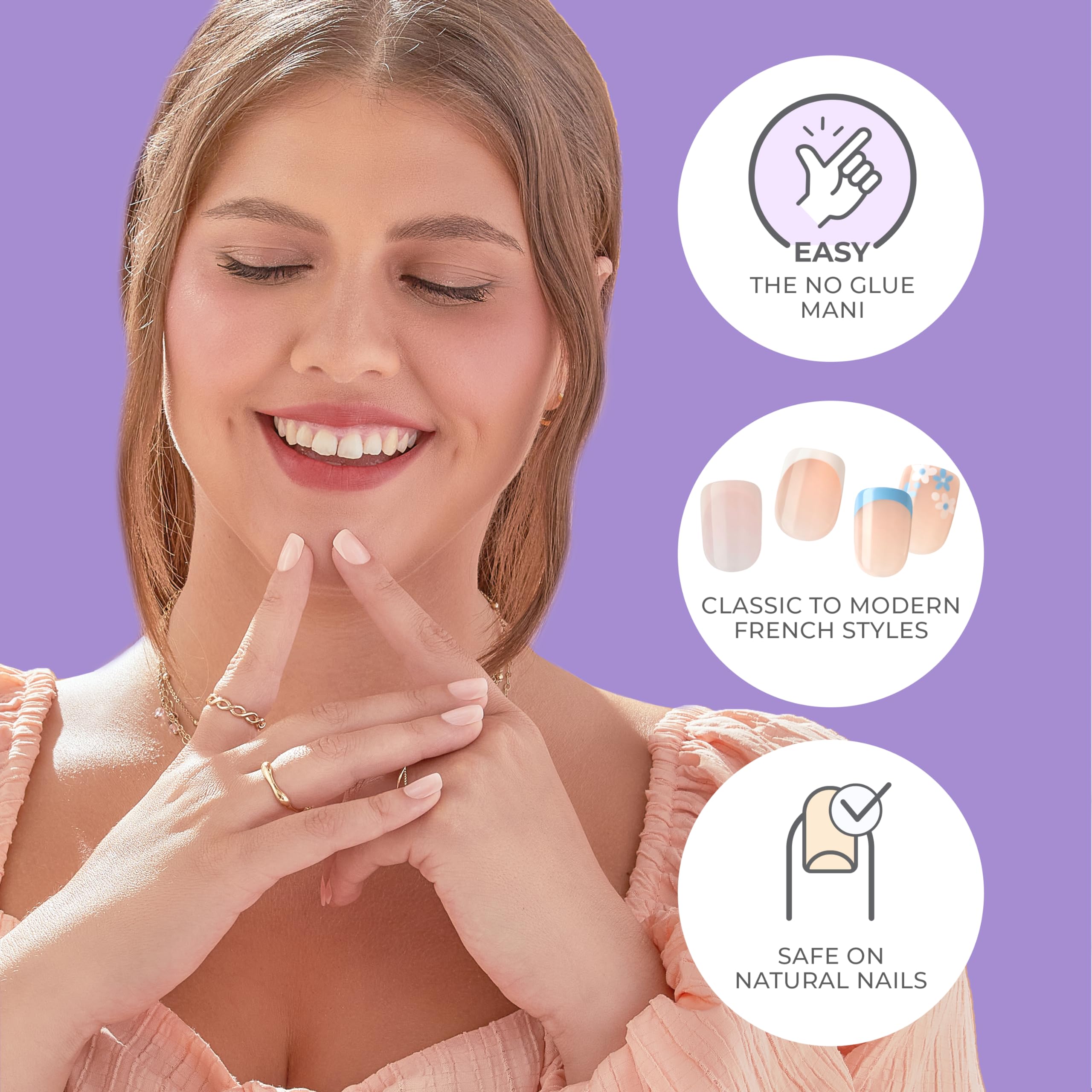 Foto 4 pulgar | Press-on Nails Impress «ideal», Forma De Ataúd Francés Mediano - Venta Internacional.