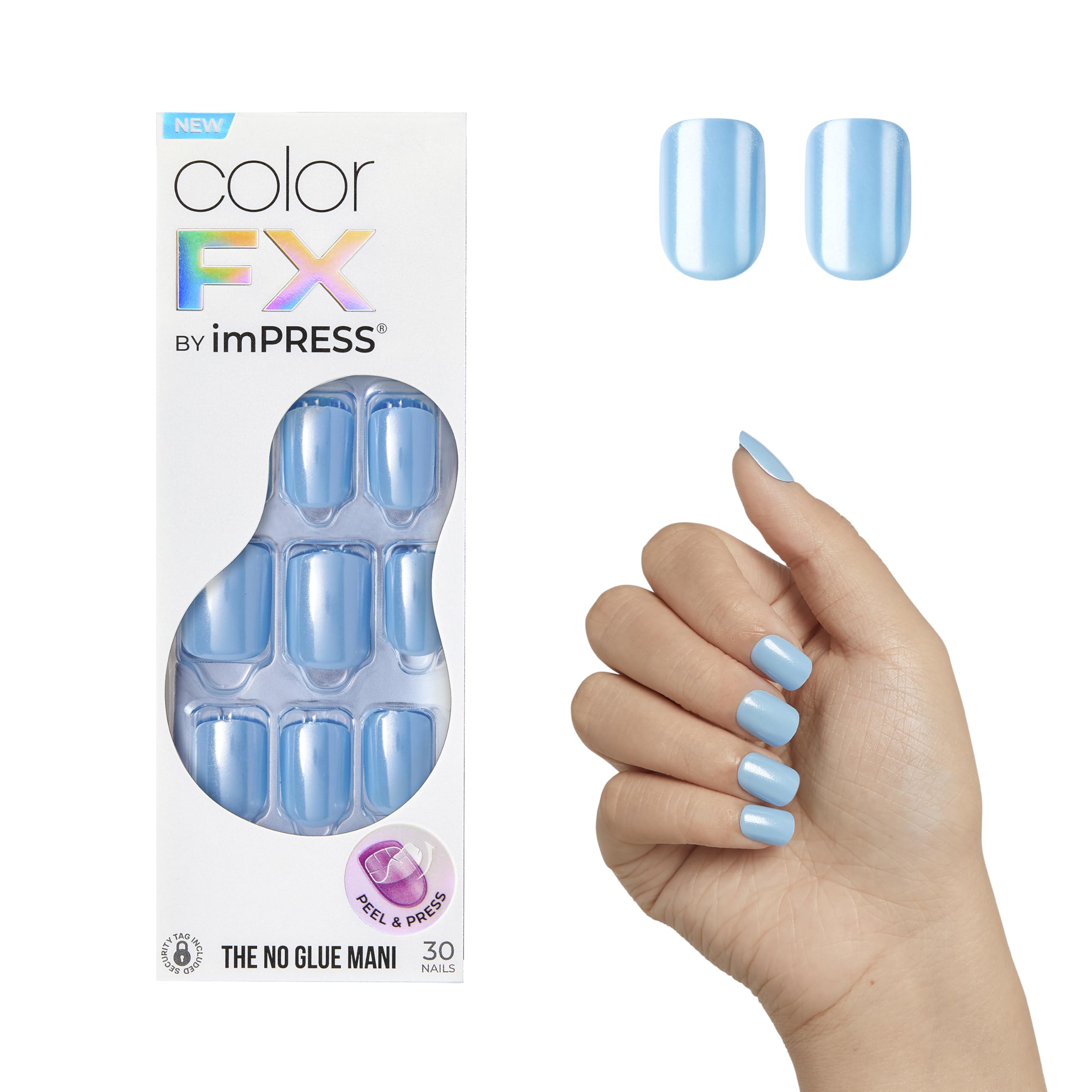Foto 1 | Uñas A Presión Impress 'meta' Color Fx Medium Blue Squoval - Venta Internacional.