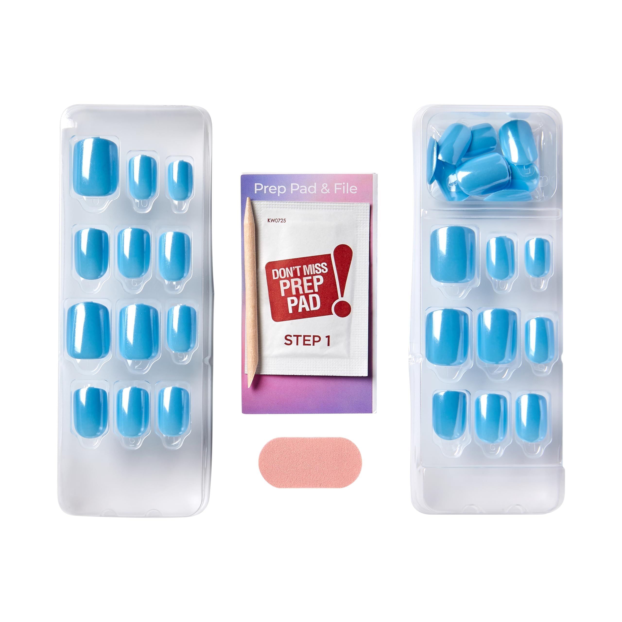 Foto 8 pulgar | Uñas A Presión Impress 'meta' Color Fx Medium Blue Squoval - Venta Internacional.
