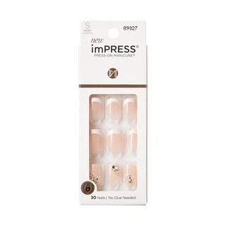 Foto 1 | Presiona Las Uñas Impress My Worth, Blancas Y Cortas, Con Forma Ovalada - Venta Internacional.
