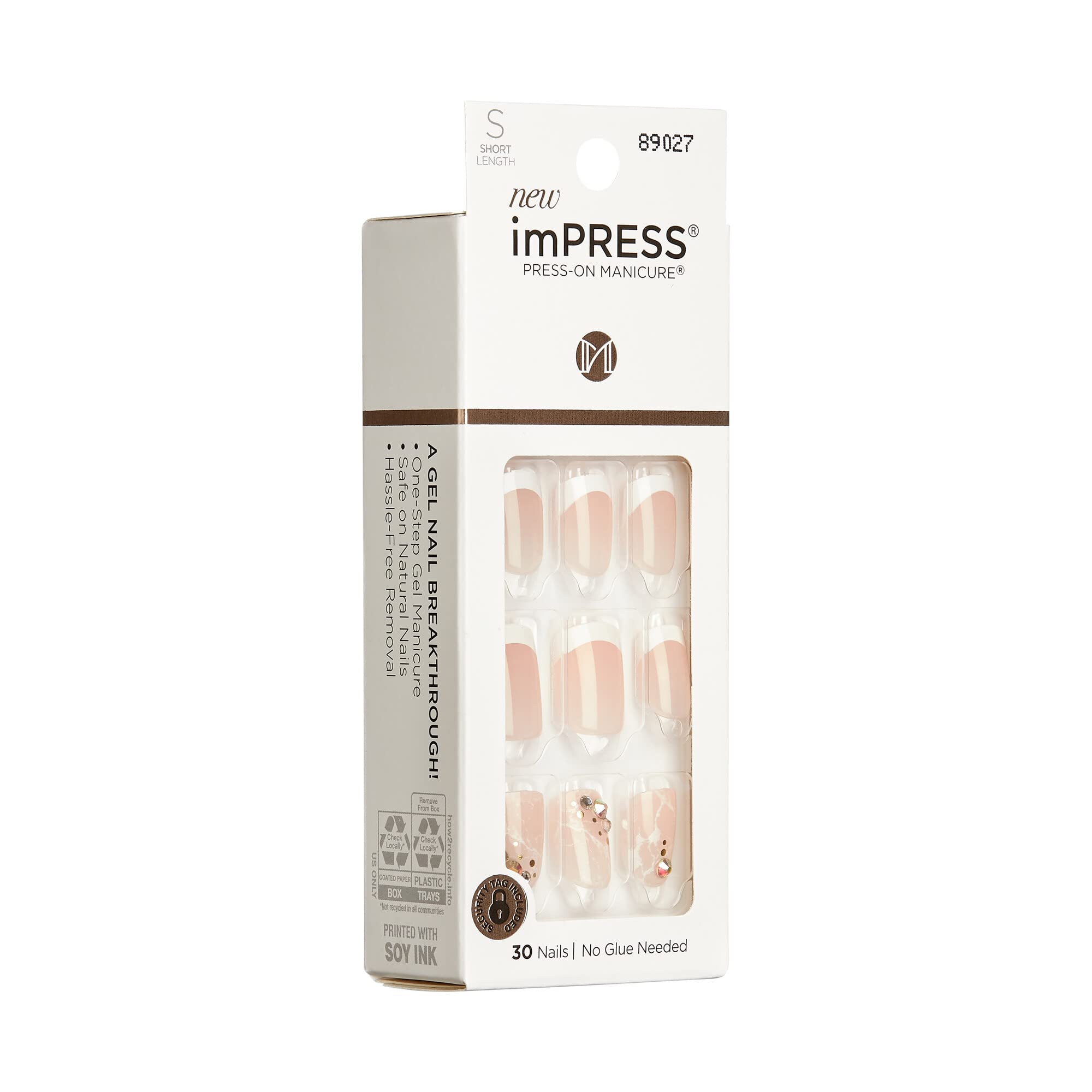 Foto 2 | Presiona Las Uñas Impress My Worth, Blancas Y Cortas, Con Forma Ovalada - Venta Internacional.