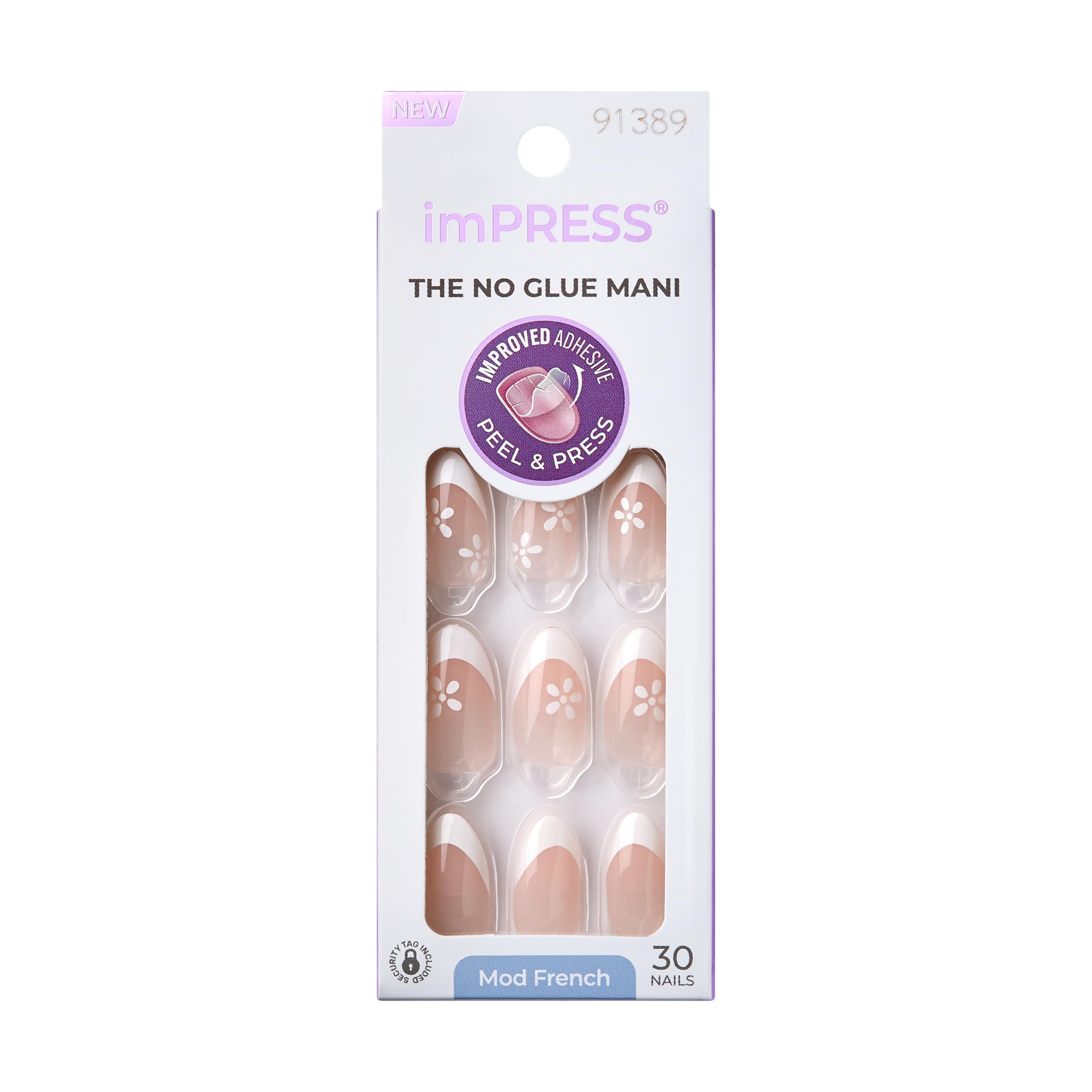 Foto 2 pulgar | Uñas Prensadas Impress Fearless French Medium Almendra - Venta Internacional.
