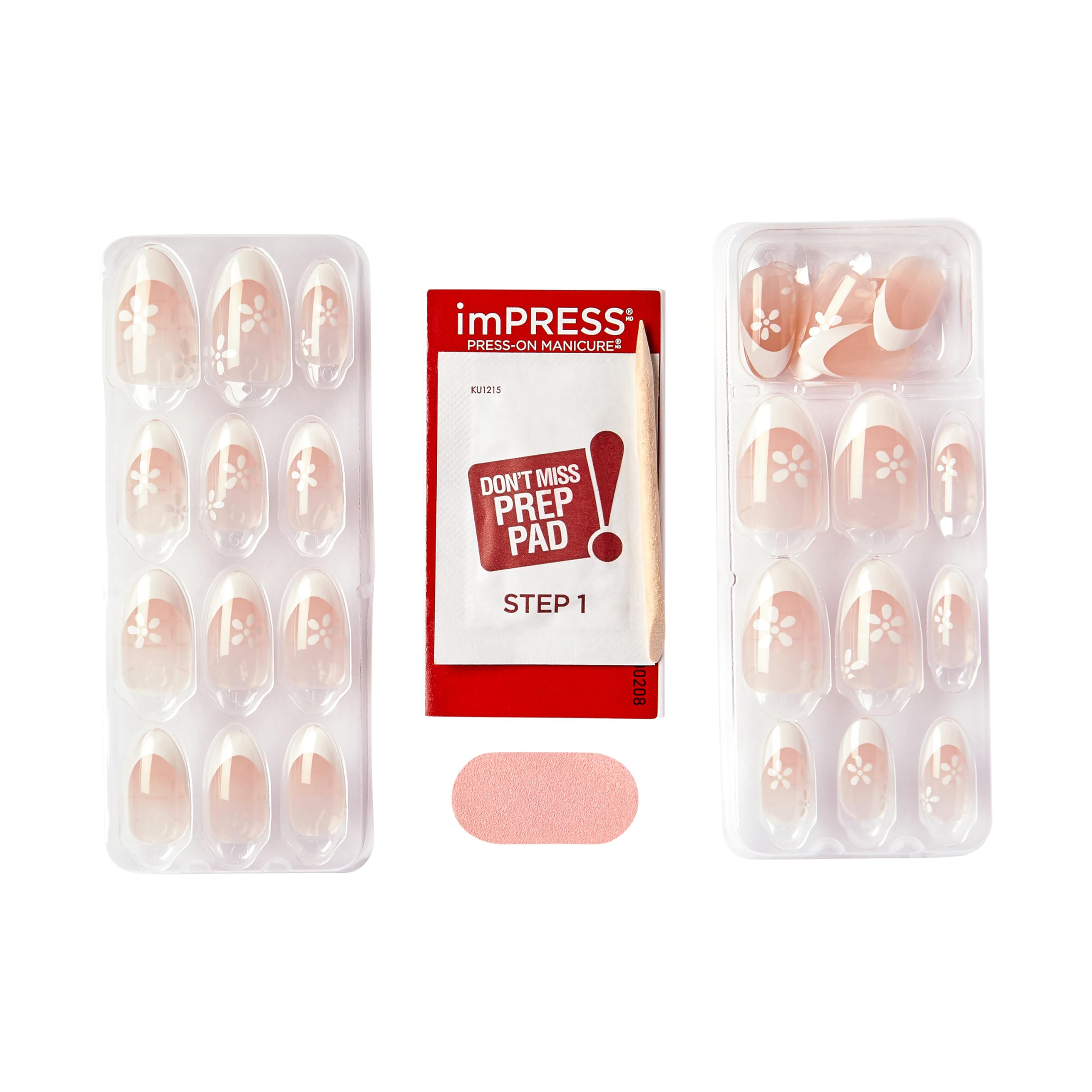 Foto 7 | Uñas Prensadas Impress Fearless French Medium Almendra - Venta Internacional.